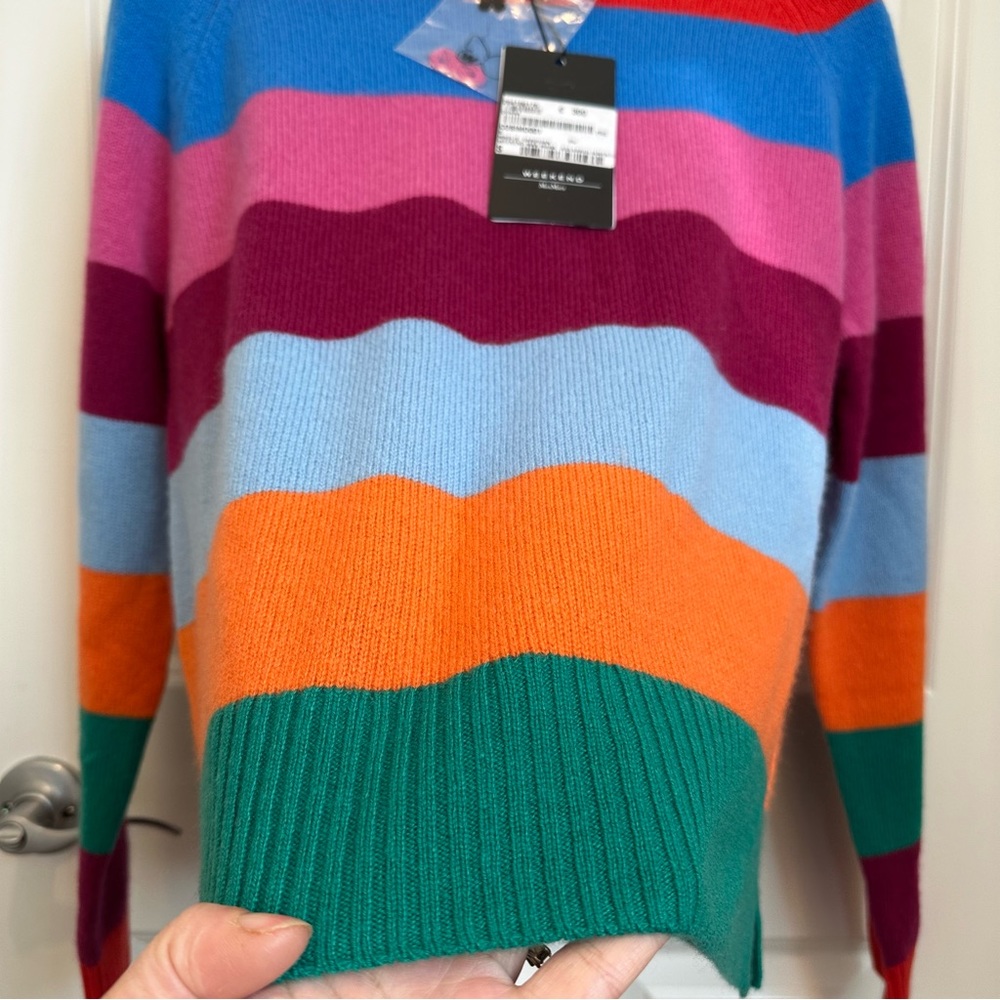 SOLD ! Retail$560 MaxMara Weekend Striped 100% Cashmere Knit Sweater Small NWT - Picture 15 of 16
